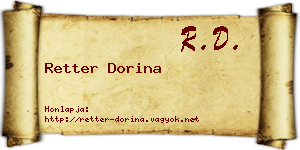 Retter Dorina névjegykártya